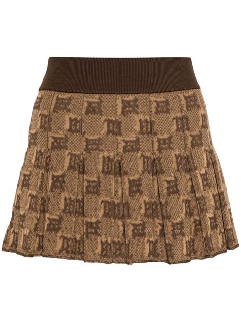 Monogram Jacquard Pleated Skirt 